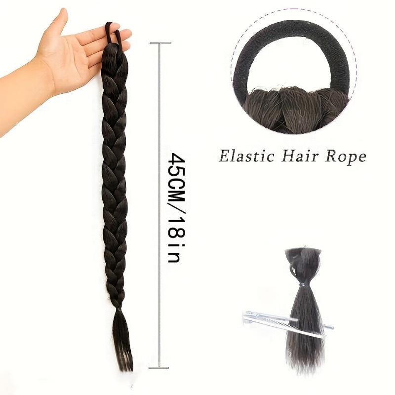 Braided Long Ponytail Extensions With Elastic Band