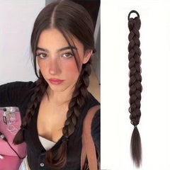 Braided Long Ponytail Extensions With Elastic Band