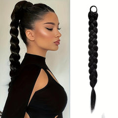 Braided Long Ponytail Extensions With Elastic Band