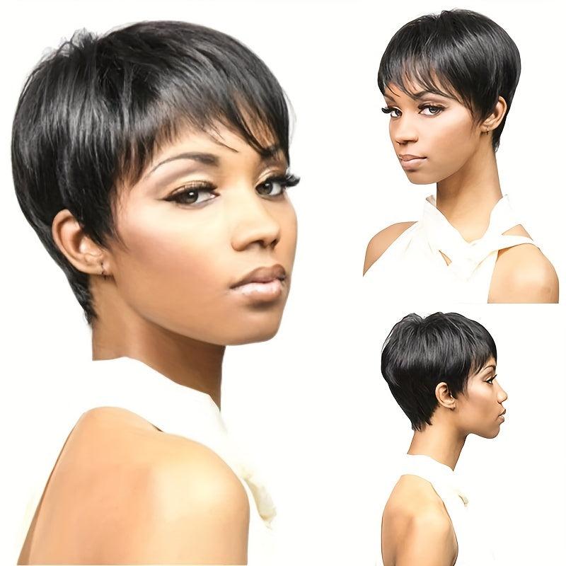 Short Straight Layered Hair Wigs 16 Cm Short Pixie Cut Wigs