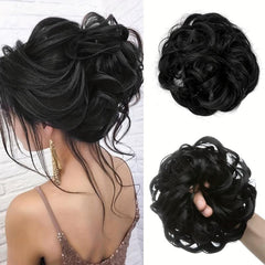 Wavy Curly Messy Bun Hair Piece Scrunchies Ponytail Thick Hair Extensions