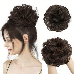 Wavy Curly Messy Bun Hair Piece Scrunchies Ponytail Thick Hair Extensions