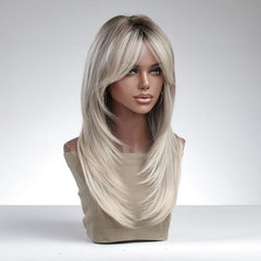 Layered Ombre Hair Replacement Wigs for Women - Long Butterfly Hair Cut Wig