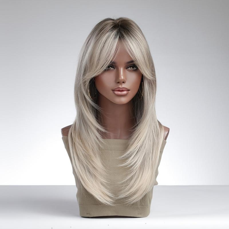 Layered Ombre Hair Replacement Wigs for Women - Long Butterfly Hair Cut Wig