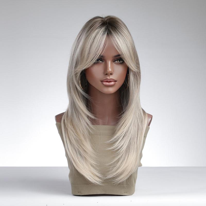 Layered Ombre Hair Replacement Wigs for Women - Long Butterfly Hair Cut Wig