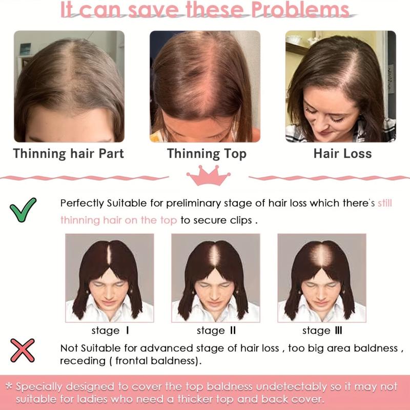Synthetic Hair Topper for Thinning Hair Extensions Clip In Fringe