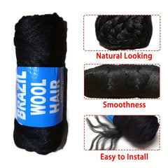 4Packs Brazilian Yarn Wool Braiding Hair Acrylic Thread With Crochet Hook