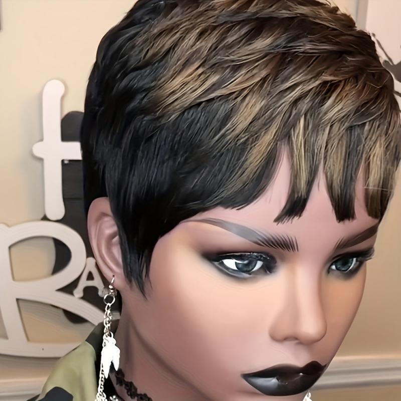 Short Pixie Layered Hair Wigs Heat Resistant Synthetic Wigs