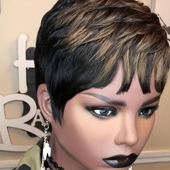 Short Pixie Layered Hair Wigs Heat Resistant Synthetic Wigs