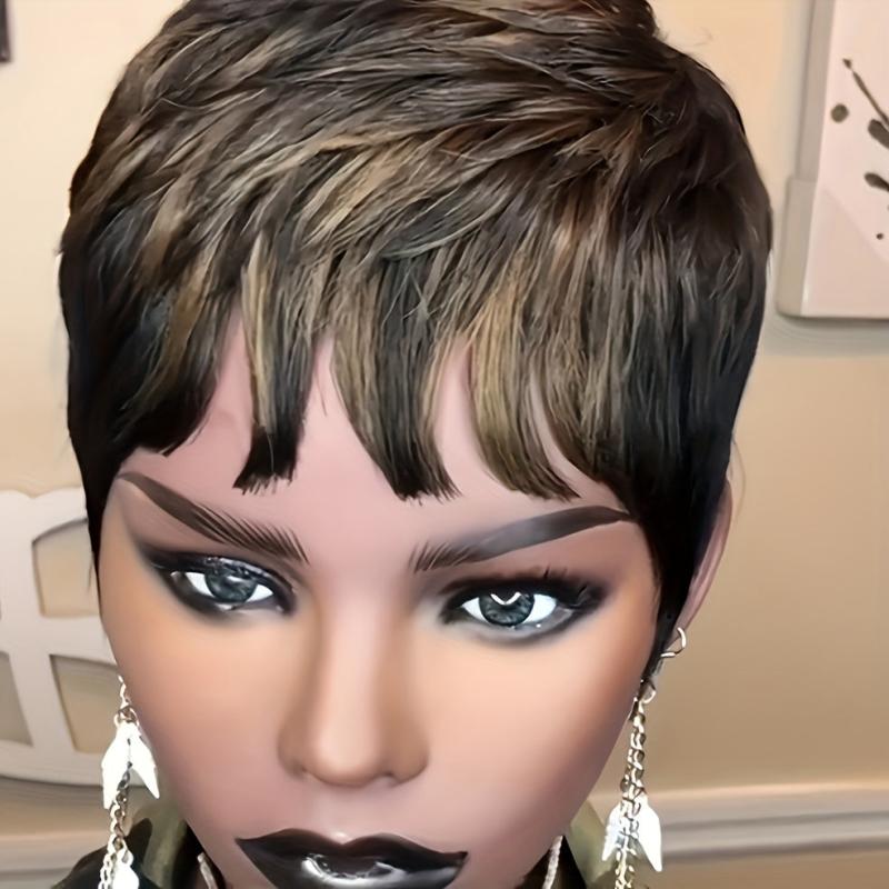 Short Pixie Layered Hair Wigs Heat Resistant Synthetic Wigs