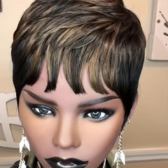 Short Pixie Layered Hair Wigs Heat Resistant Synthetic Wigs