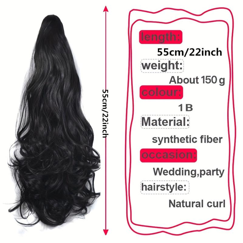 50 8 Cm Body Wave Ponytail Extensions Clip In Hair Extension Heat Resistant