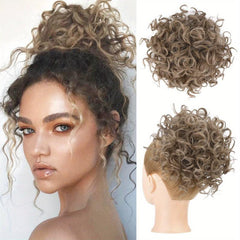 Messy Hair Bun Hair Piece Elastic Drawstring Loose Wave Hair Bun