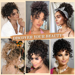 Messy Hair Bun Hair Piece Elastic Drawstring Loose Wave Hair Bun