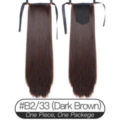 Long Straight Ponytail Extensions Natural Looking Synthetic Hair For Women