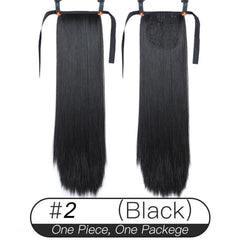 Long Straight Ponytail Extensions Natural Looking Synthetic Hair For Women
