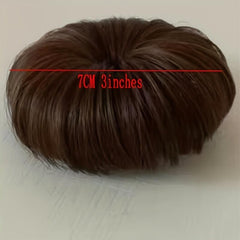 Brown Bun Hair Synthetic Donut Roller Hair Pieces With Hair Clip