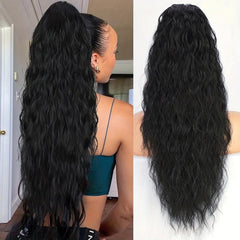 Long Curly Wavy Drawstring Ponytail Extensions For Women