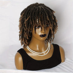 Short Twist Wigs for Women - 24 Cm Dreadlock Wigs Afro Curly Synthetic Wigs