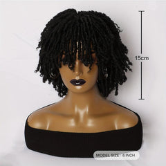 Short Twist Wigs for Women - 24 Cm Dreadlock Wigs Afro Curly Synthetic Wigs