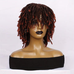 Short Twist Wigs for Women - 24 Cm Dreadlock Wigs Afro Curly Synthetic Wigs