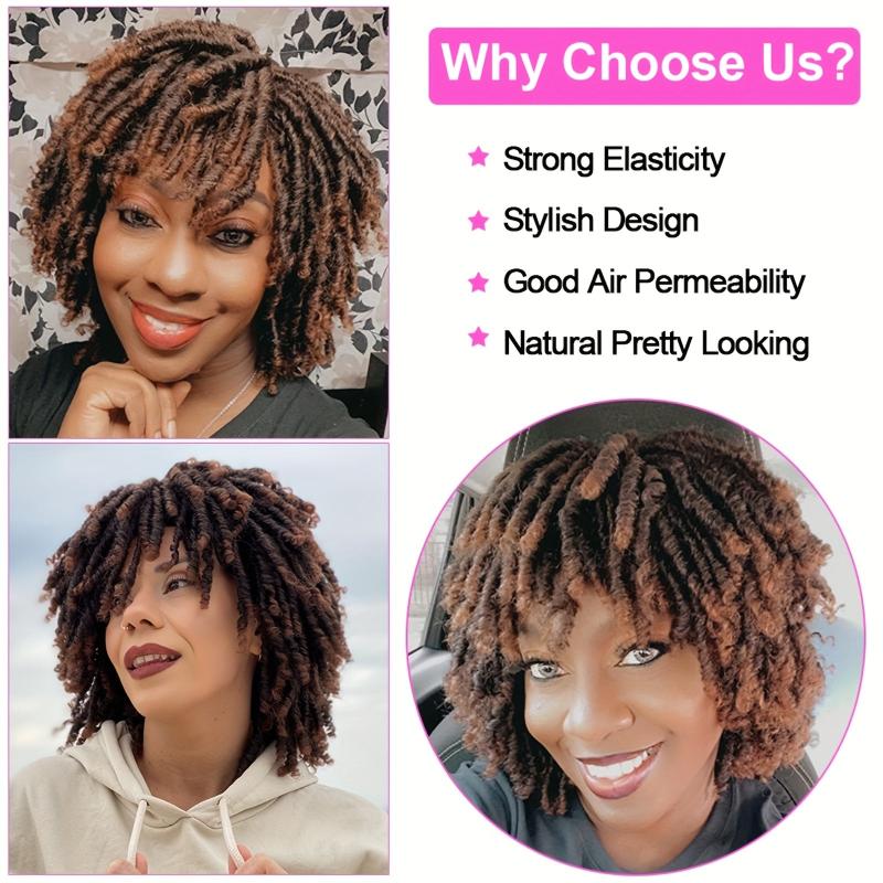 Short Twist Wigs for Women - 24 Cm Dreadlock Wigs Afro Curly Synthetic Wigs