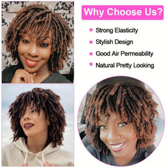 Short Twist Wigs for Women - 24 Cm Dreadlock Wigs Afro Curly Synthetic Wigs