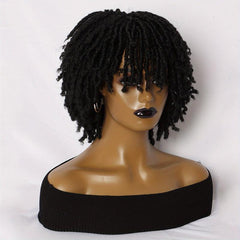 Short Twist Wigs for Women - 24 Cm Dreadlock Wigs Afro Curly Synthetic Wigs