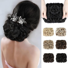 Messy Hair Bun Chignon Scrunchie Stretch Hairpiece for Women Girls