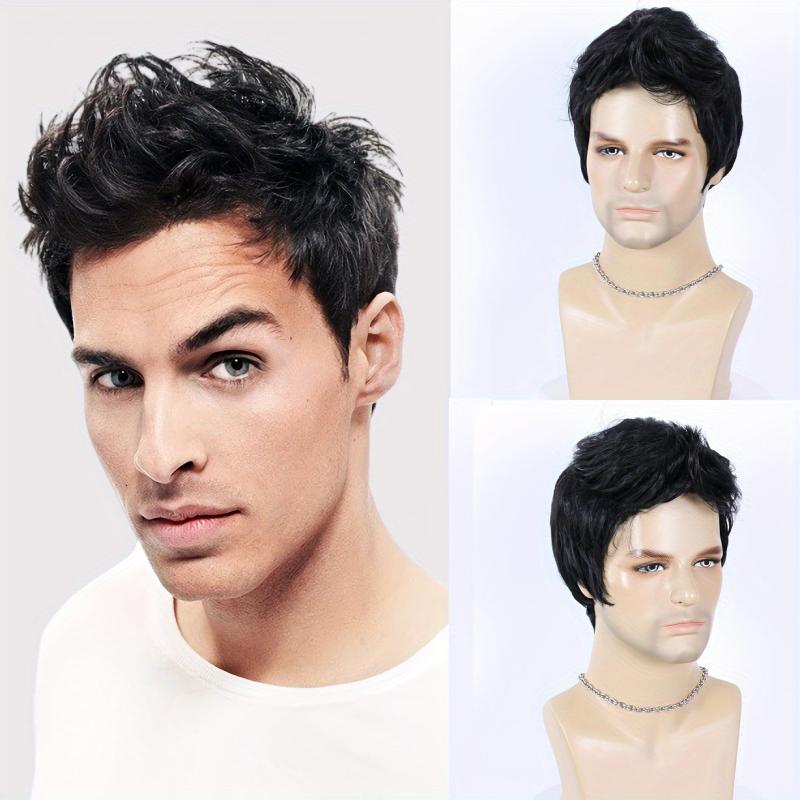15 24 Cm Men Short Hair Wigs Handsome Male Synthetic Daily Costume Wigs