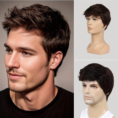 15 24 Cm Men Short Hair Wigs Handsome Male Synthetic Daily Costume Wigs