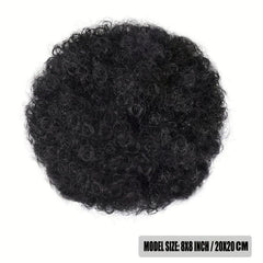 Afro Curly Ponytail Extension Drawstring Hair Clip On Synthetic Hair