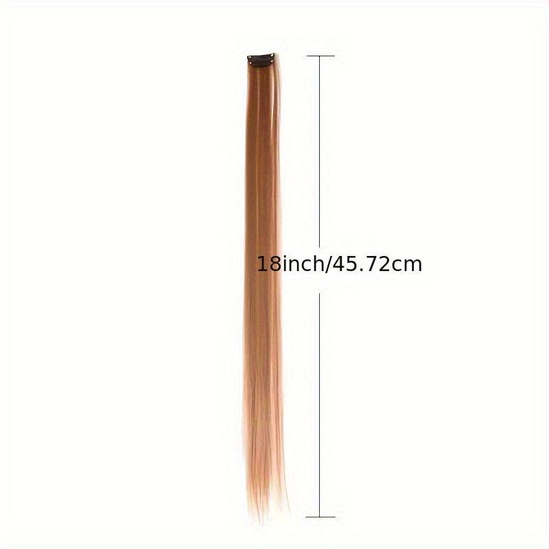 10pcs 45-72cm Multicolor Hair Extensions for Women Party Cosplay Daily Wear