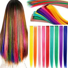 10pcs 45-72cm Multicolor Hair Extensions for Women Party Cosplay Daily Wear