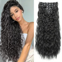 6pcs Long Curly Wavy Hair Extensions for Daily Use