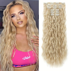6pcs Long Curly Wavy Hair Extensions for Daily Use