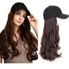 Hat Wigs 60 96 Cm Long Curly Wavy Hair Wigs With Baseball Cap