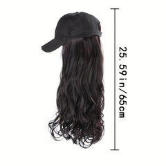 Hat Wigs 60 96 Cm Long Curly Wavy Hair Wigs With Baseball Cap