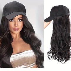 Hat Wigs 60 96 Cm Long Curly Wavy Hair Wigs With Baseball Cap