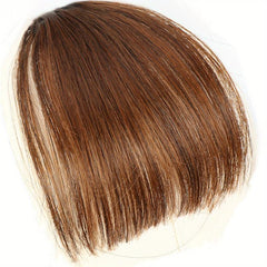 Light Brown Wispy Bangs Clip In Synthetic Hairpiece for Daily Wear