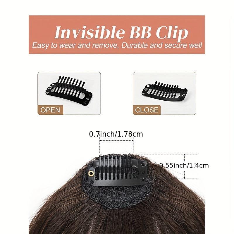 Light Brown Wispy Bangs Clip In Synthetic Hairpiece for Daily Wear