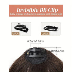 Light Brown Wispy Bangs Clip In Synthetic Hairpiece for Daily Wear