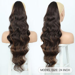 Long Wavy Drawstring Ponytail Extension For Women