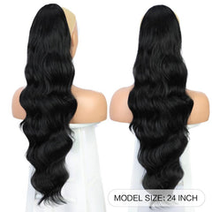 Long Wavy Drawstring Ponytail Extension For Women