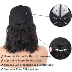 Wavy Curly Hair Wig with Baseball Cap for Daily Wear