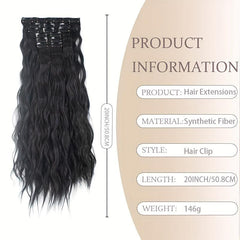 Water Wave Hair Extensions Long Mermaid Waves Wavy Clip In Hairpiece