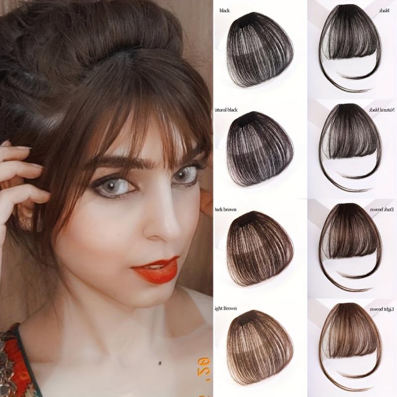 Synthetic Hair Bangs Clip In Front Bangs With Sideburns Hair Piece