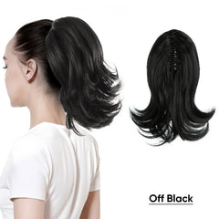 Short Blonde Curly Claw Clip Ponytail Extension 30cm Instant Hairpiece