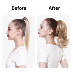 Short Blonde Curly Claw Clip Ponytail Extension 30cm Instant Hairpiece