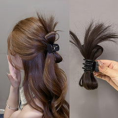 Messy Bun Hair Piece Claw Clip Lady Extended Updo Bun Ponytail Wig